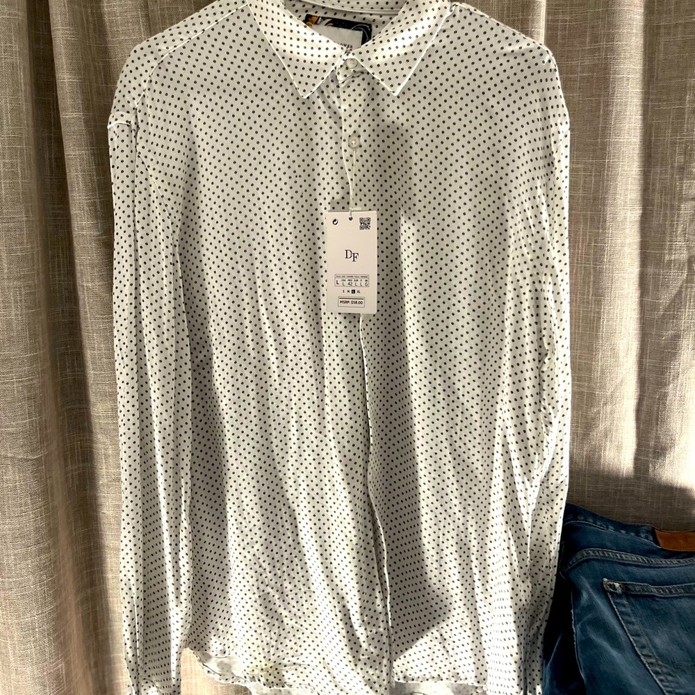 Denies and flowers button down